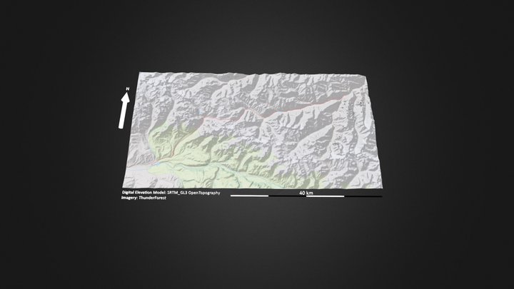 孟克特古道_等高地图 – Gratis 3D-model STL
