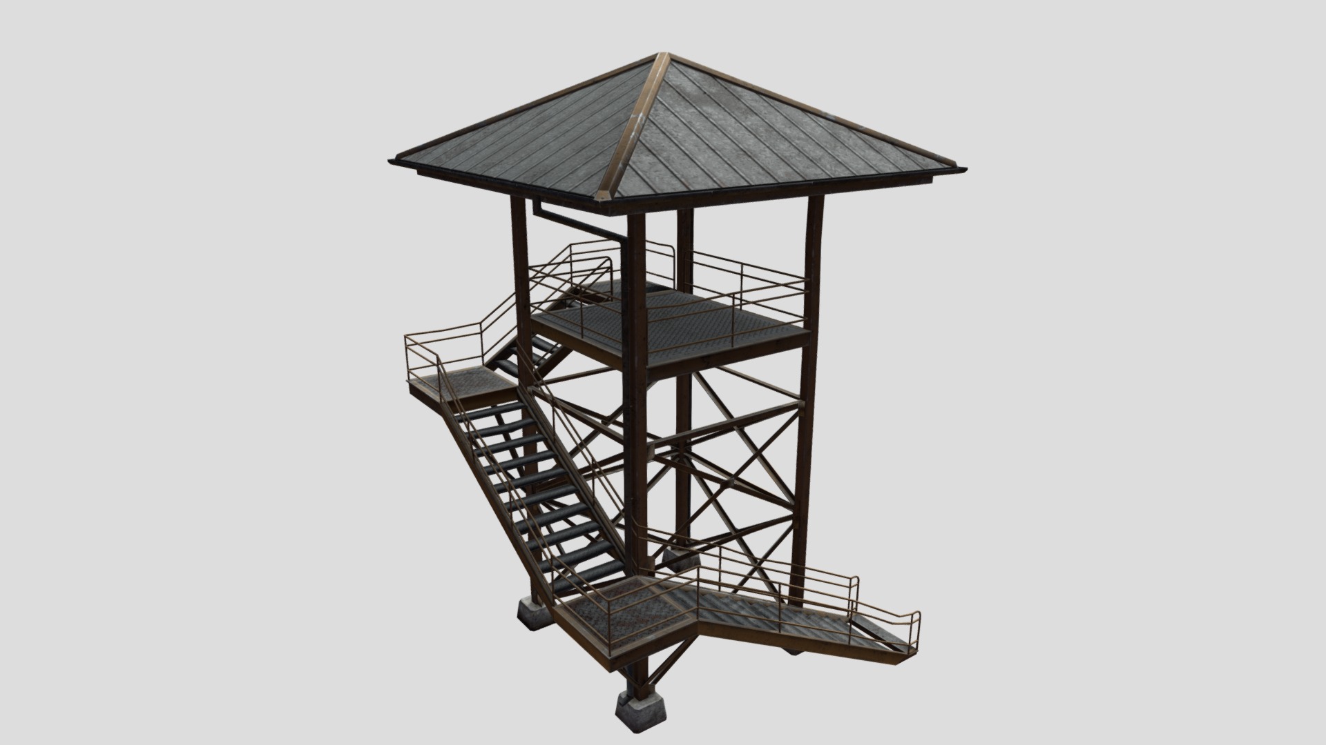 3D model Guard Tower 01 - This is a 3D model of the Guard Tower 01. The 3D model is about a small wooden structure.
