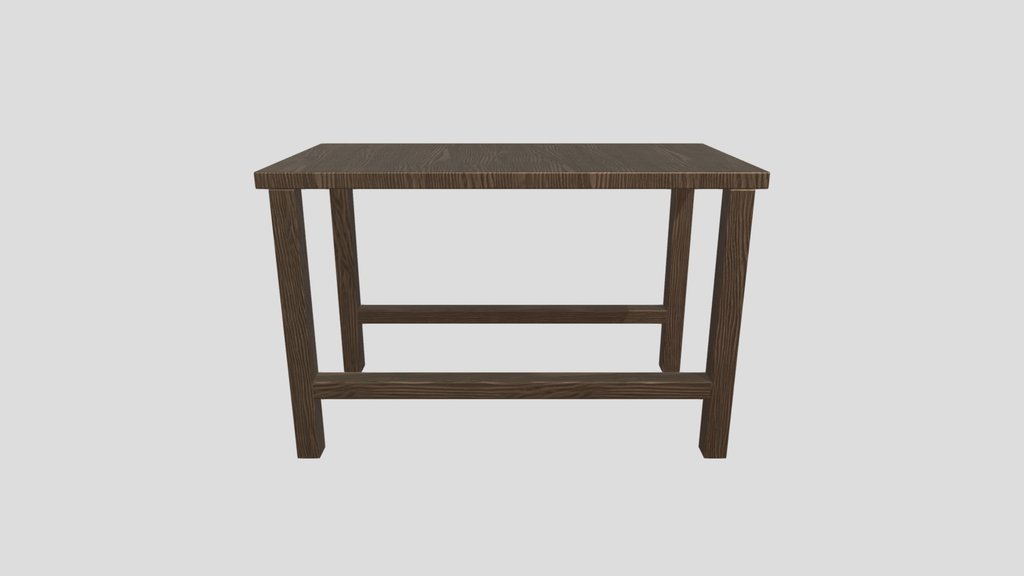 Rustic Old Wooden Table 3D Model