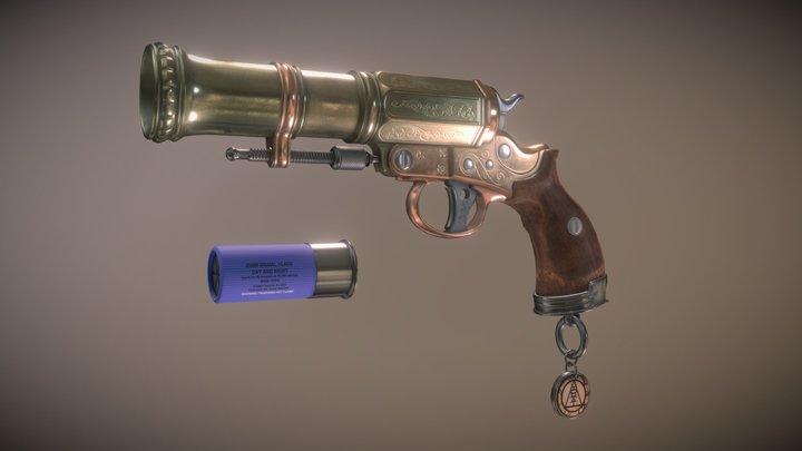 Stylized Flare gun 3D Model