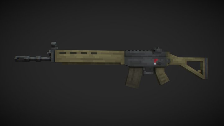 SIG SG 550 | LowPoly 3D Model