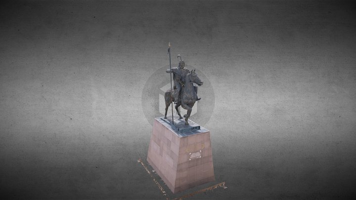 Equestrian statue of Bogenbay batyr 3D Model