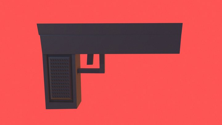 Lowpoly Pistol 3D Model