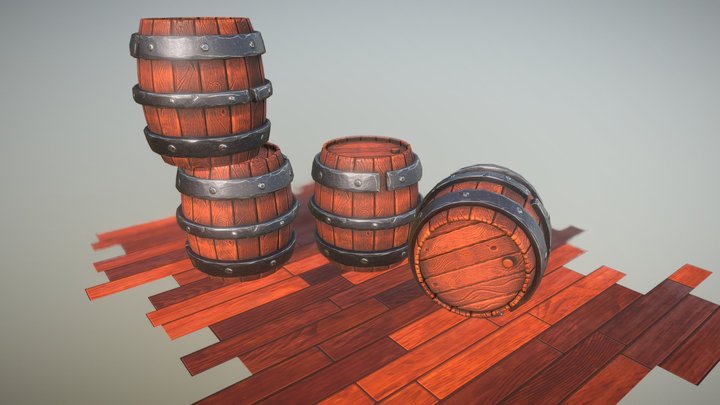 Stylized Barrel - Version 2 3D Model