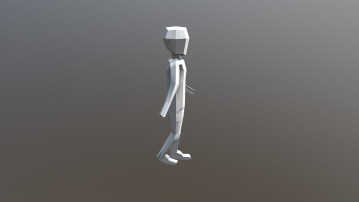 low poly human rigged 3D Model