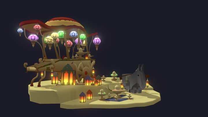 DAE Bazaar | Lamp cart 3D Model