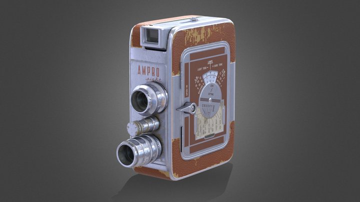 Antique Movie Camera 3D Model