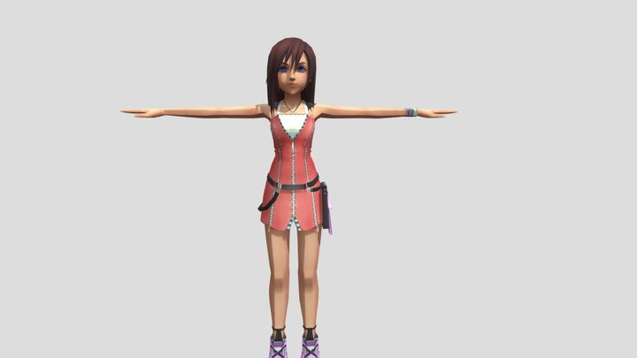 PlayStation 2 - Kingdom Hearts 2 - Kairi 3D Model