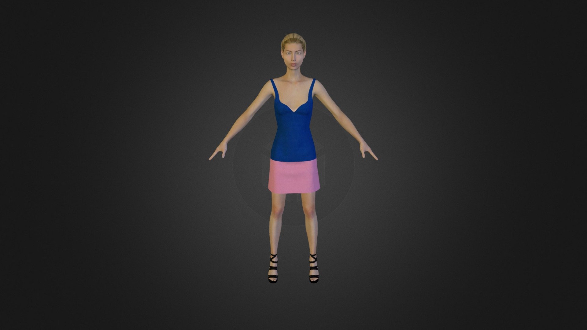 Top Blue - Skirt Pink