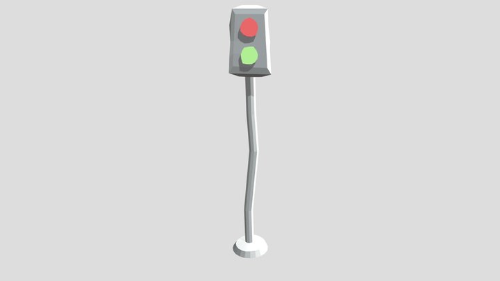 Low Poly Traffic Light 3D Model