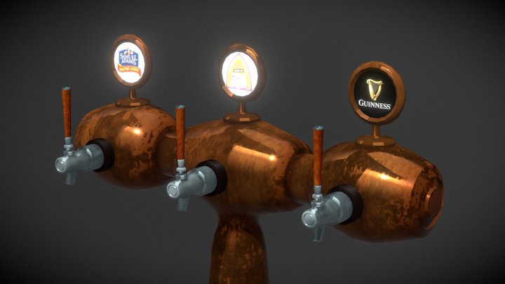 Copper Beer Tap 3D Model