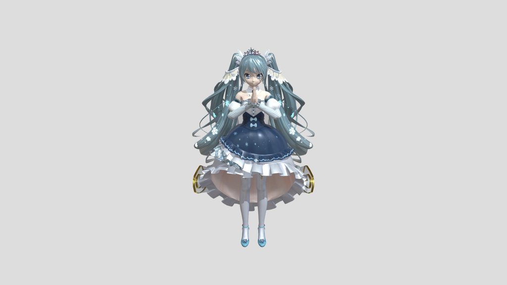 Miku is pleading by holding her palms together