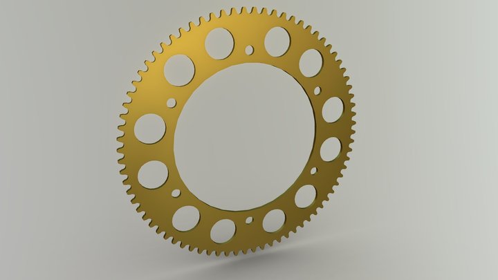 High Quality Sprocket 219 Pitch Gold Anodised - 3D Model