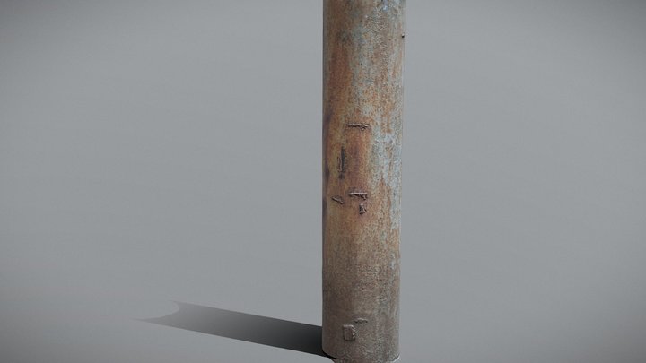 Rusty steel column 3D Model