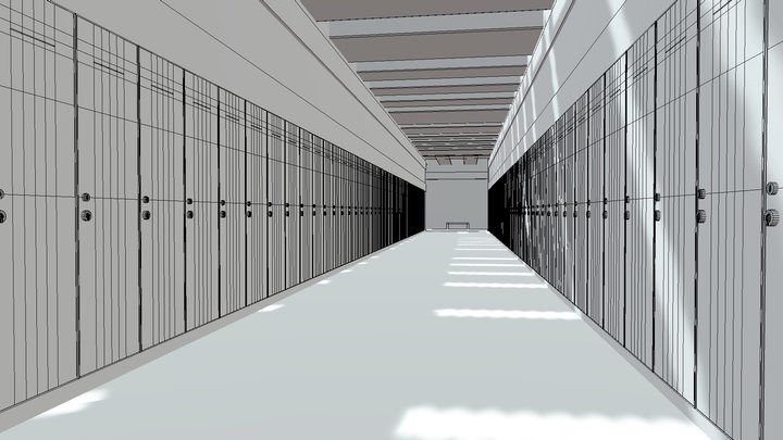 SchoolLockers 3D Model