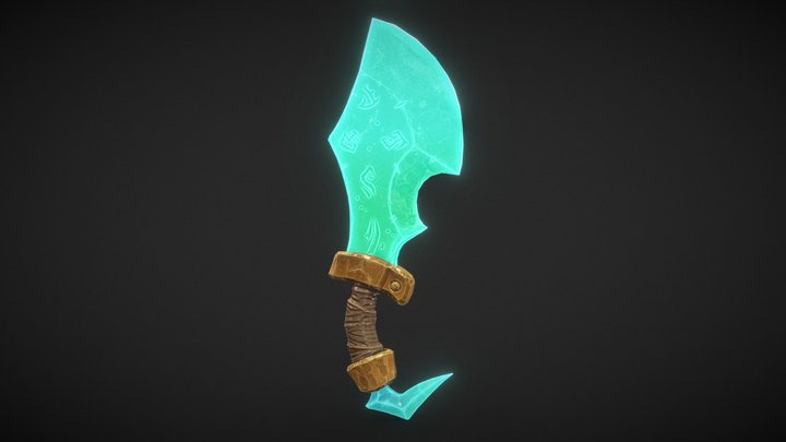 Stylized Low Poly Crystal Blade 3D Model