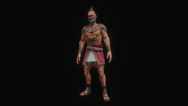 Mictlan: The Game Aztec Warrior Character 3D Model