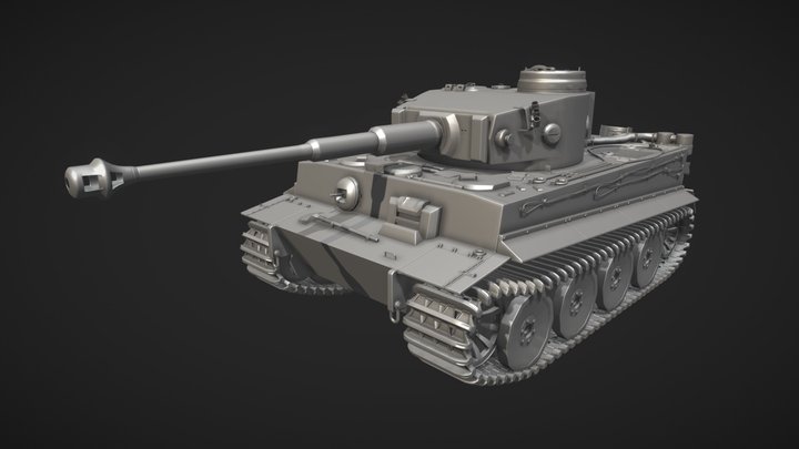 Tiger I  (Panzerkampfwagen VI) - WW2 German Tank 3D Model