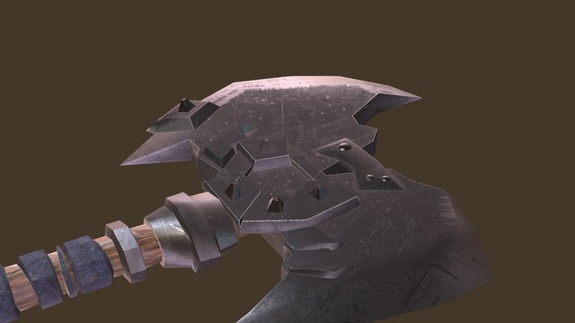 Steel Double Axe 3D Model