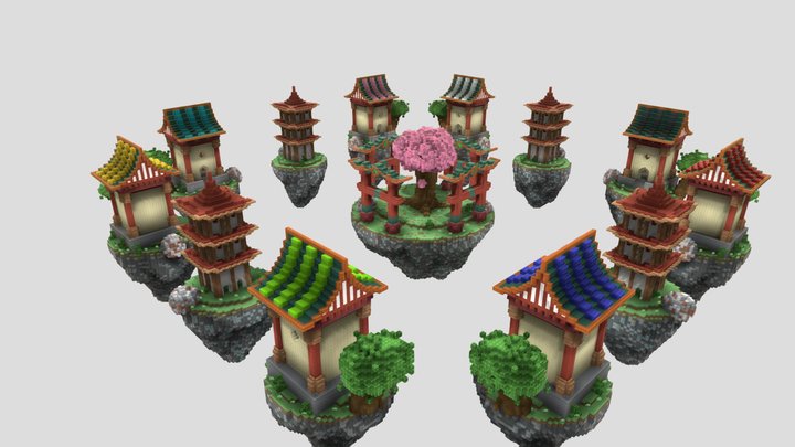 Green2 BedWars Map [Solo/Duo] 3D Model