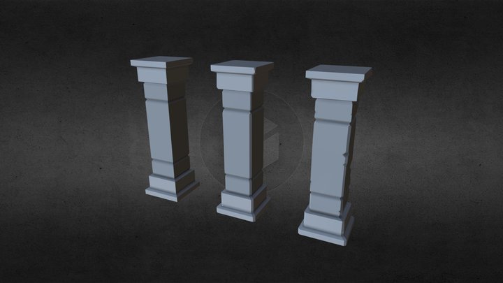Low-Poly Pillars / Concept 4 3D Model