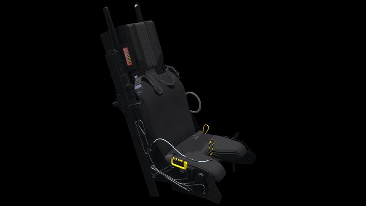 MK16 Ejection Seat -mid poly asset 3D Model
