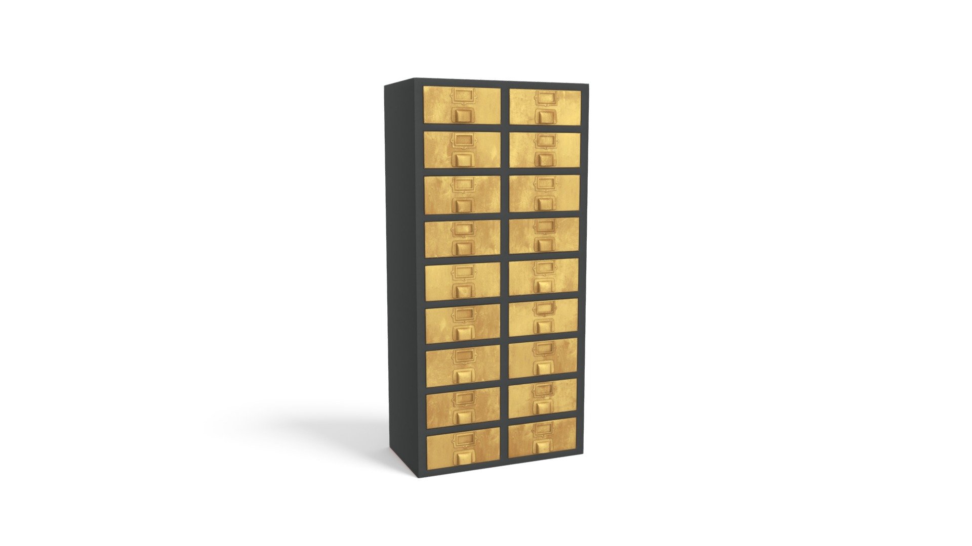 Stow Tall Storage Unit, Vintage Brass