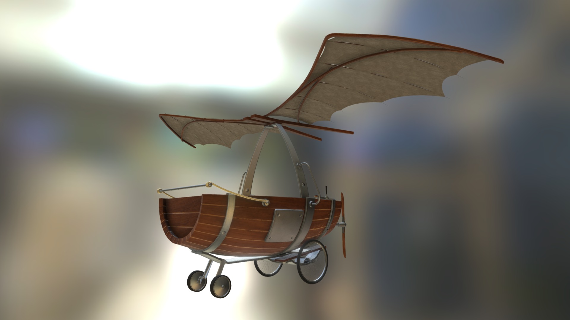 3D model Bote Volador - This is a 3D model of the Bote Volador. The 3D model is about a model of a plane.