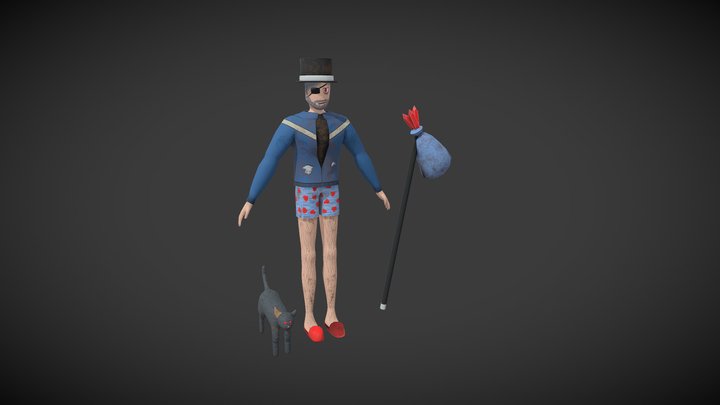 Magic Hobo Character 3D Model