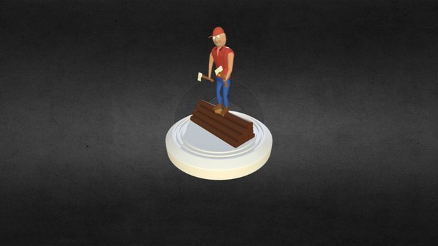 Woodcutter Zombie 3D Model