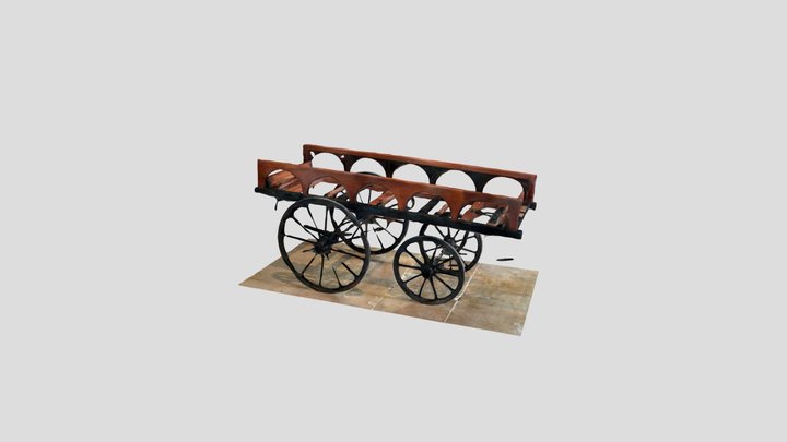 Wooden Wagon Coffin Bier 3D Model
