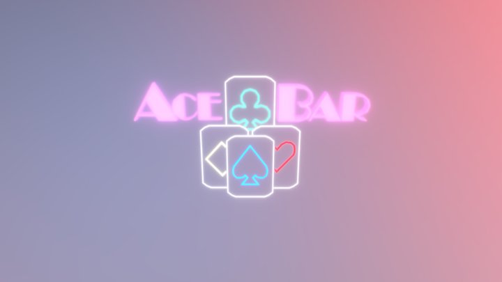 Neon Entrance Bar 3D Model