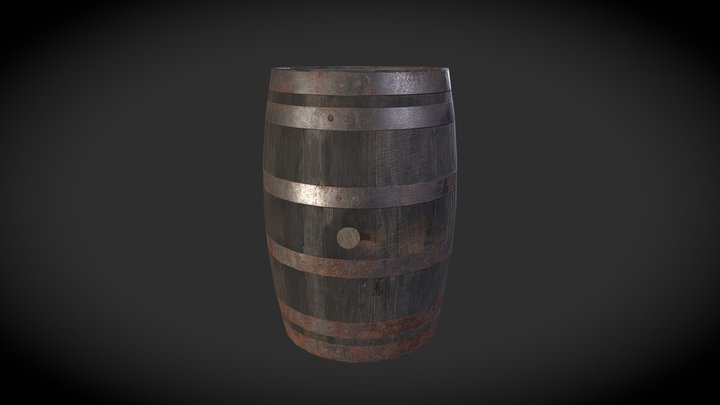 Old Wooden Barrel 3D Model