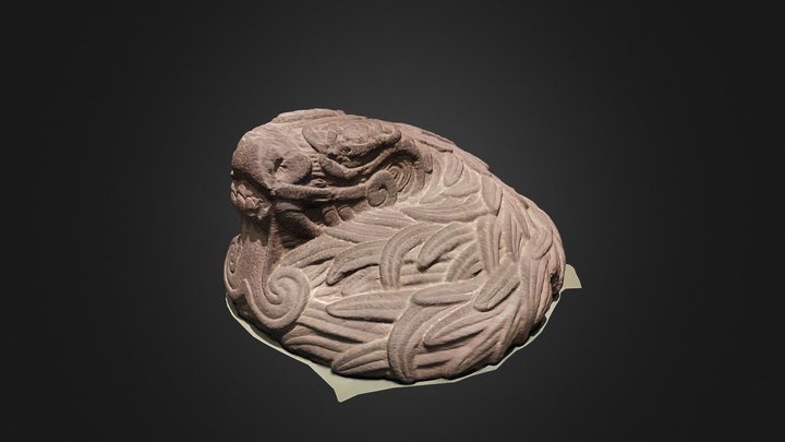 Serpiente emplumada enroscada 3D Model