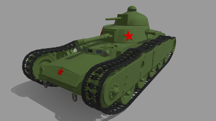 T-22 Grotte Tank 3D Model