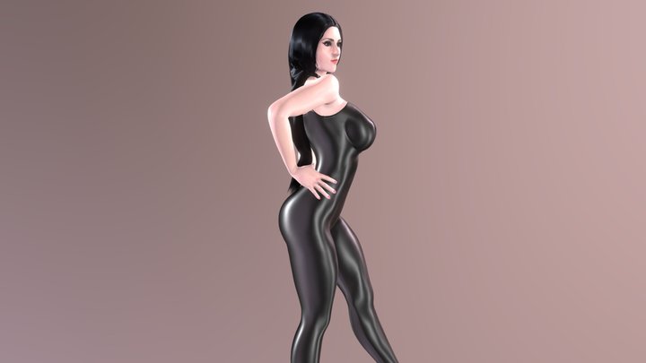 Sandra Linda Avellar Black Tight Suit 3D Model