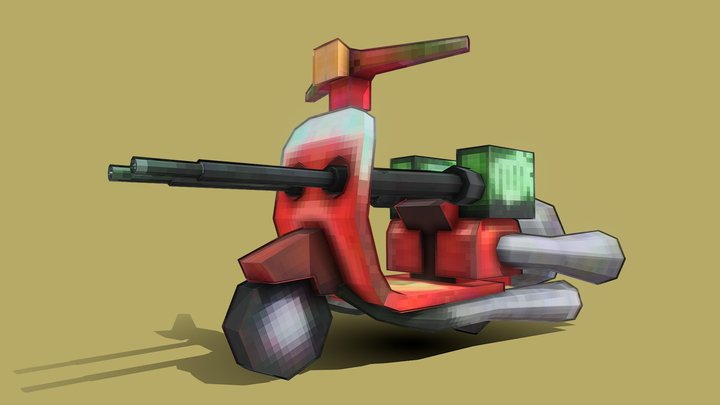 Low Poly Vespa with a quirky twist 3D Model