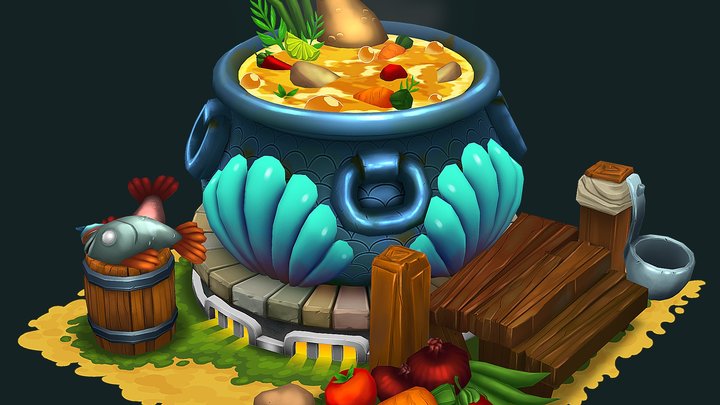 Fish Soup Pot 3D Model