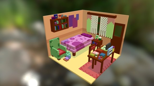 Pink Bedroom 3D Model