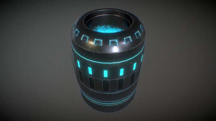 Sci Fi Barrel - Blue 3D Model