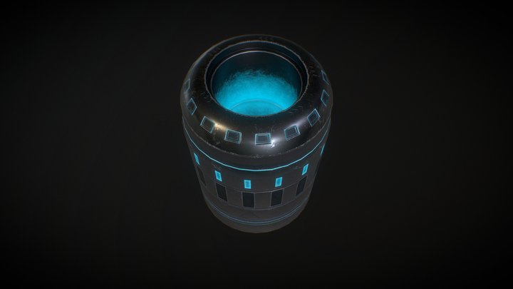 Sci Fi Barrel - Blue – Gratis 3D-model STL