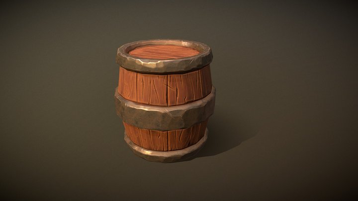 Stylized barrel 3D Model