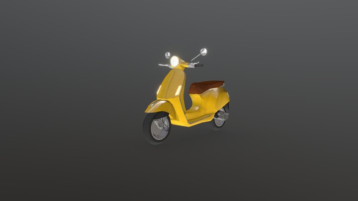 Low poly model of Vespa Primavera 125 scooter. 3D Model