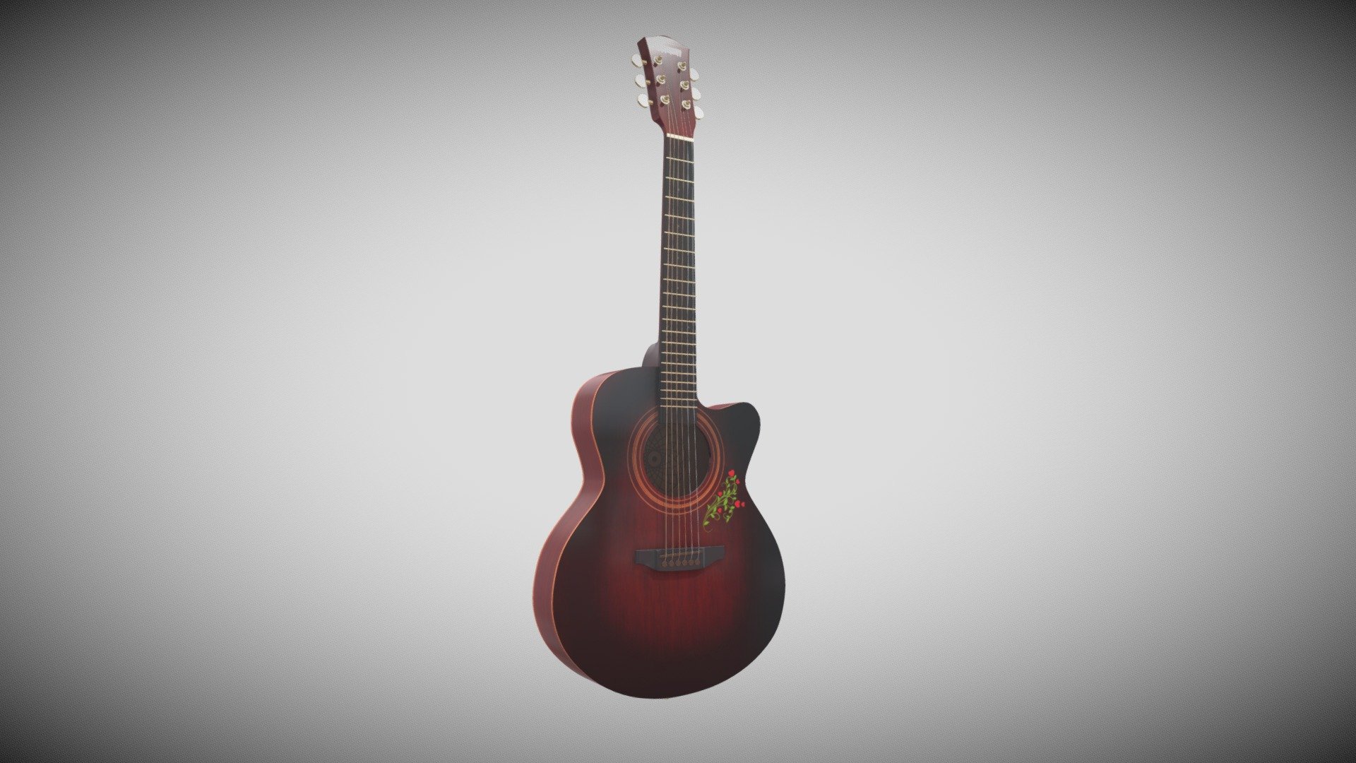 Dark Acoustic Guitar - 3D model by Black Or Grey (@itsblackorgrey ...