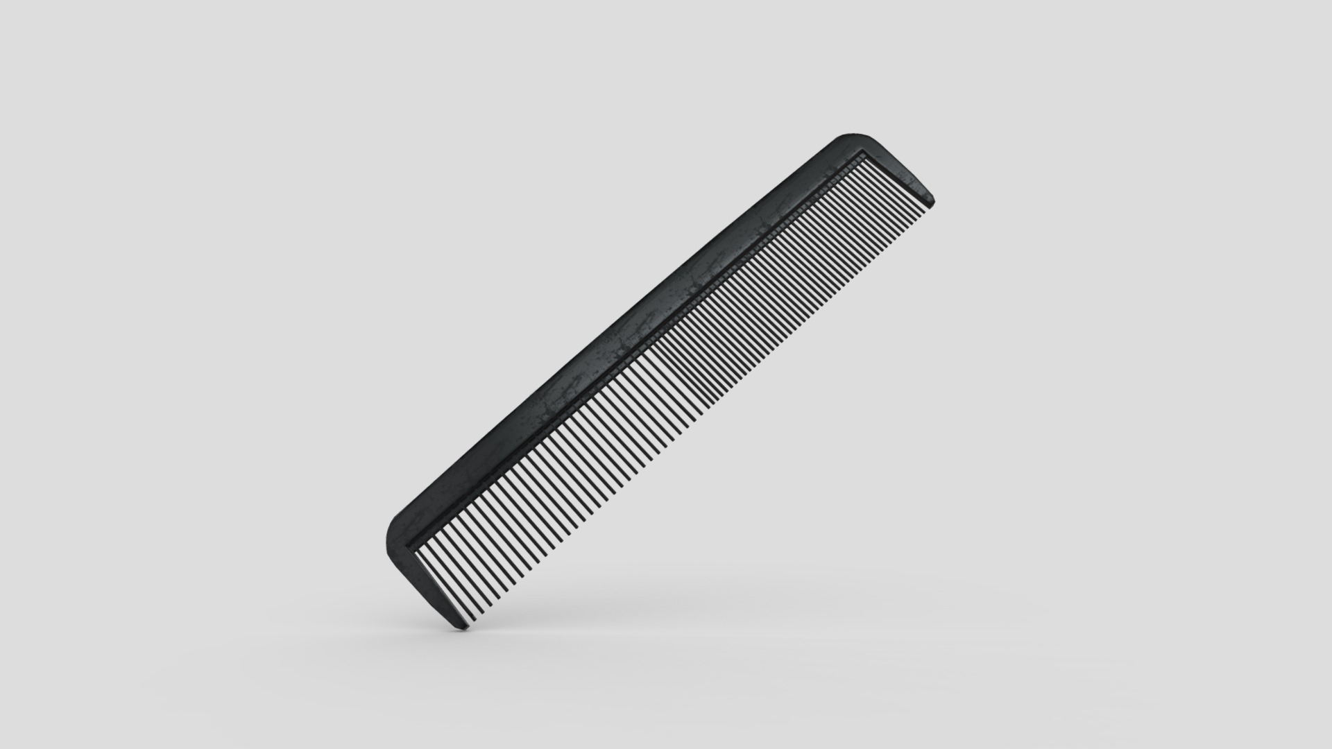3D model Hair Comb - This is a 3D model of the Hair Comb. The 3D model is about a black and silver object.