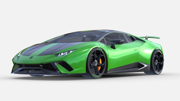 3d model Lamborghini huracan technica green 3D Model