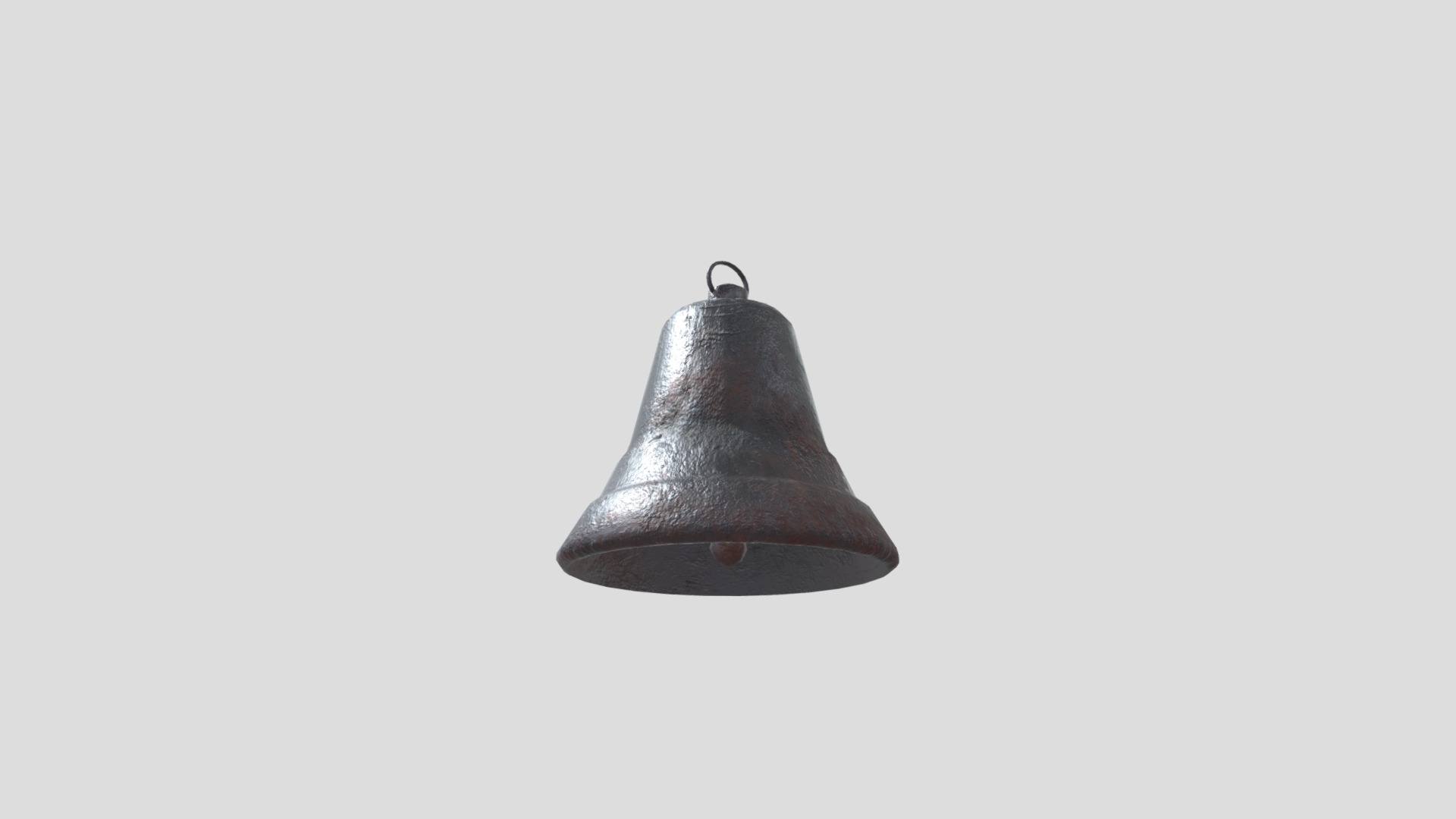 3D model Old Rusty Bell - This is a 3D model of the Old Rusty Bell. The 3D model is about a black bell on a white background.