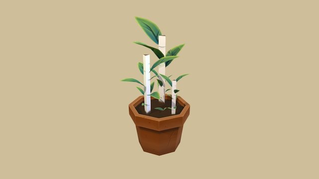 Fantasy Potted Plant - Low Poly Hand Painted 3D Model