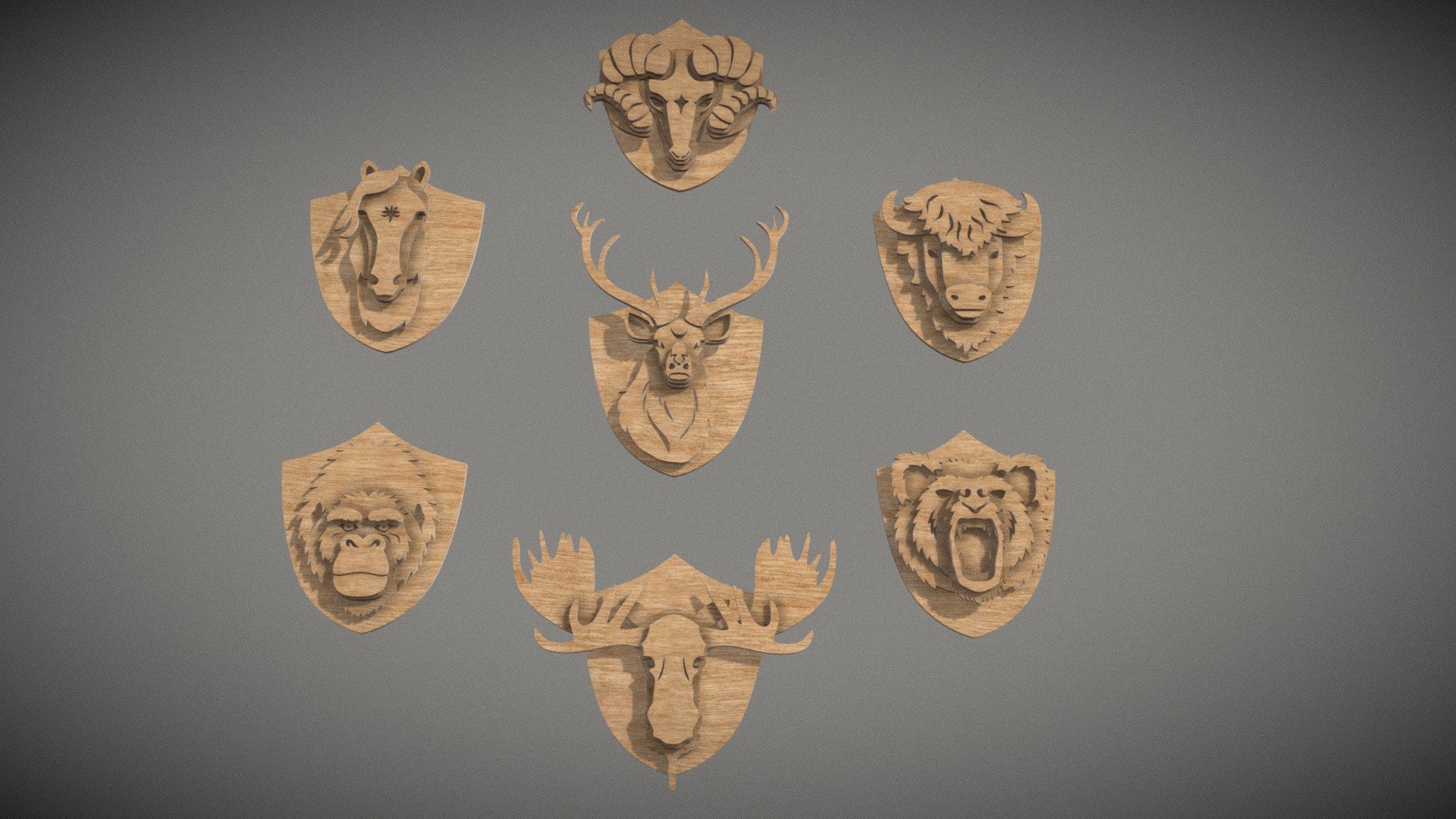 Wooden Animals Set - Buy Royalty Free 3D model by NETRUNNER_pl [e3f706b ...
