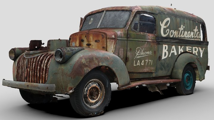 Rusty Bakery Wagon (Raw Scan) 3D Model